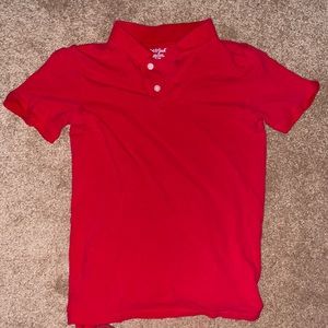 Red polo kids T-shirt. Size XL